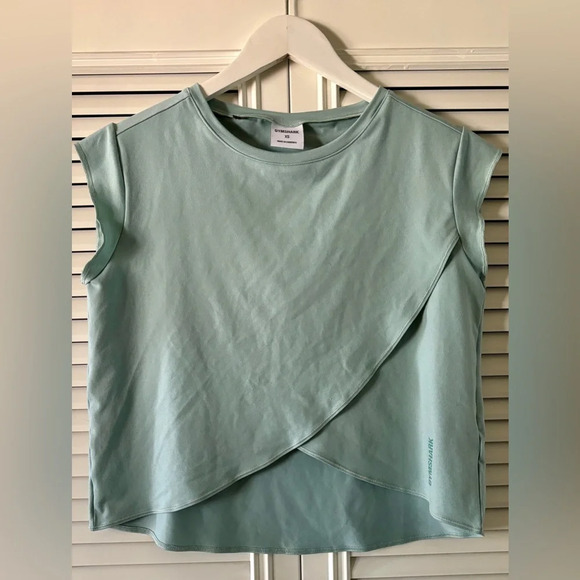Gymshark Women’s Cropped Tulip Wrap Shirt Seafoam Green SZ XS (E11) - Picture 1 of 6